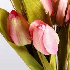 Buqué De Tulipanes Artificiales Rosa, 30 Cm