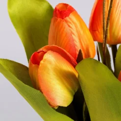 Buqué De Tulipanes Artificiales Naranja, 30 Cm