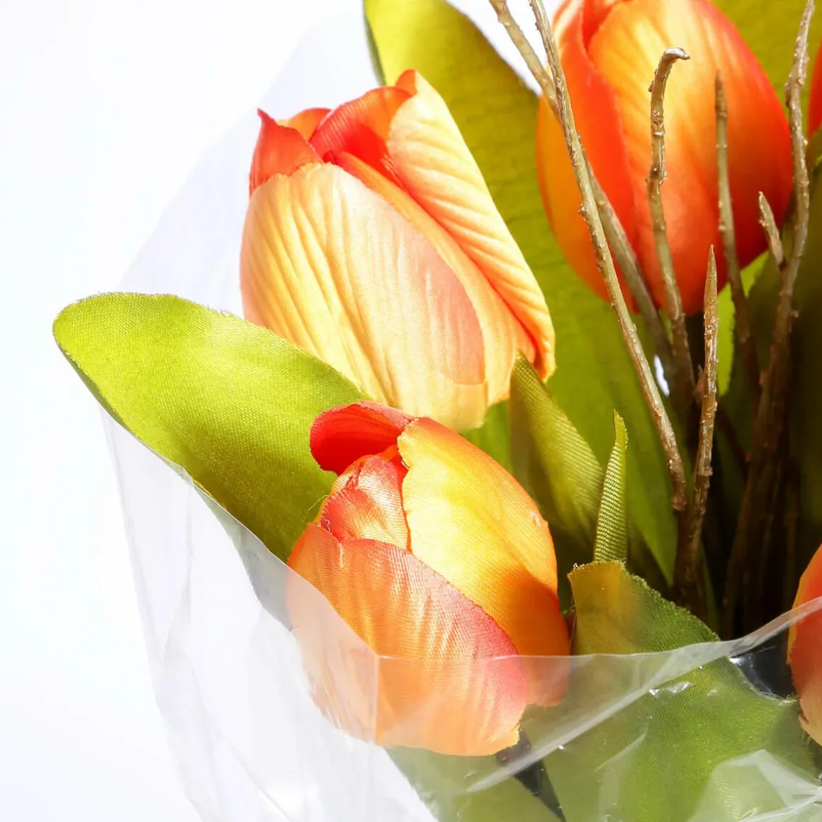 Buqué De Tulipanes Artificiales Naranja, 30 Cm