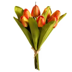 Buqué De Tulipanes Artificiales Naranja, 30 Cm