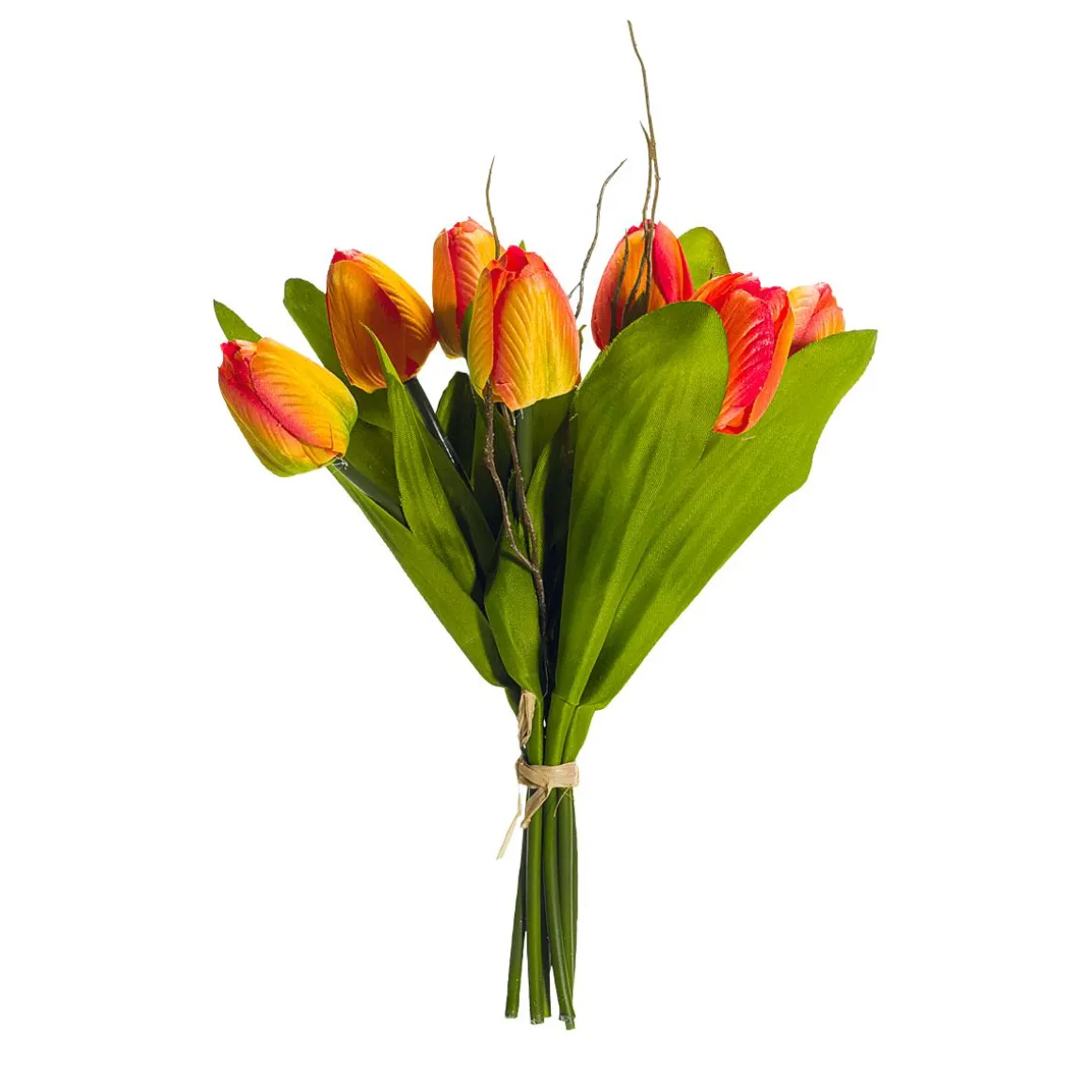 Buqué De Tulipanes Artificiales Naranja, 30 Cm