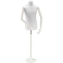 Busto Masculino Para Sastre, 76 Cm, Blanco/blanco