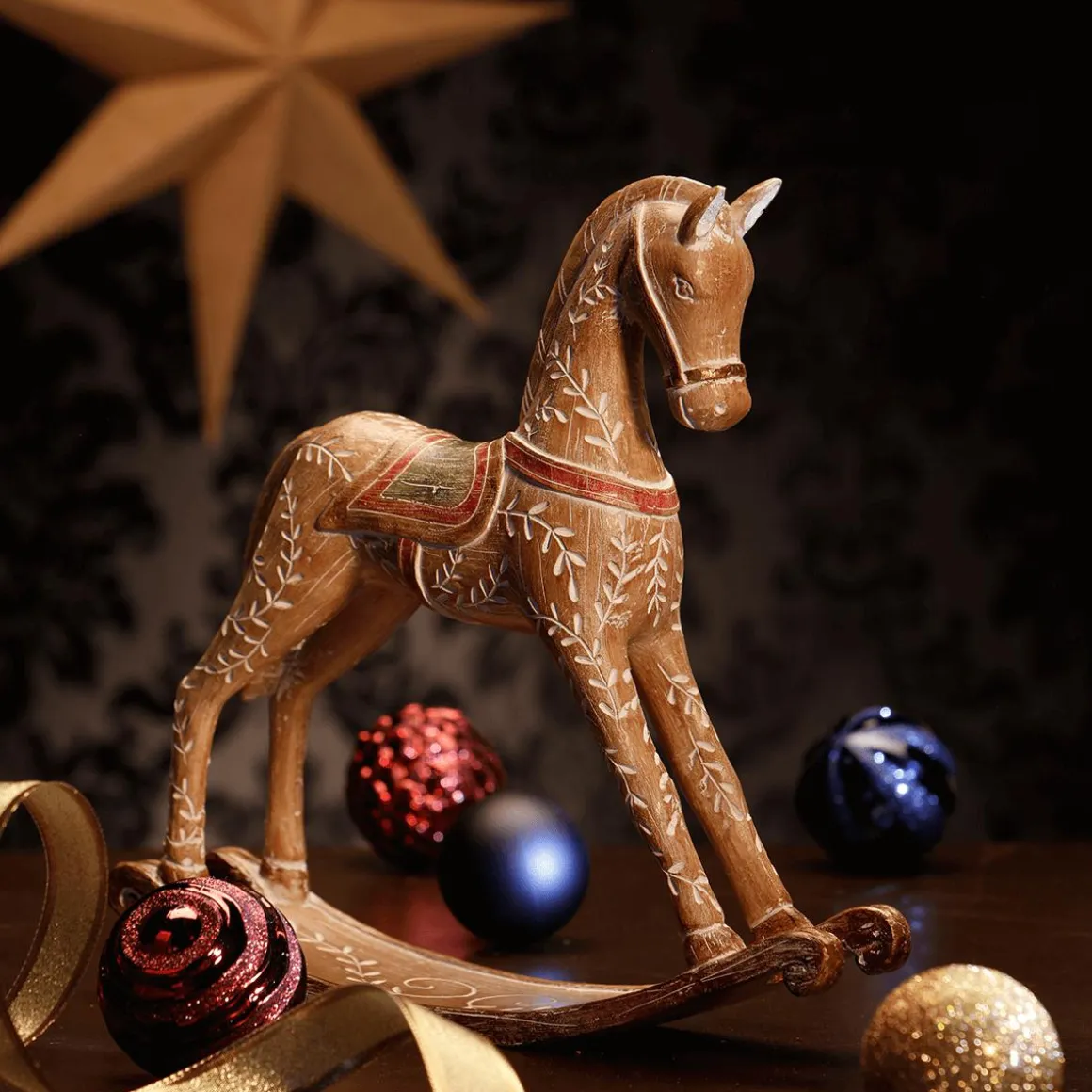 Caballo Balancín Con óptica De Madera 30 X 30 Cm