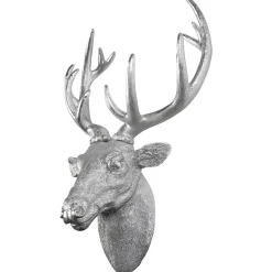 Cabeza De Ciervo Decorativa Para Pared Anchura 45 Cm Plata