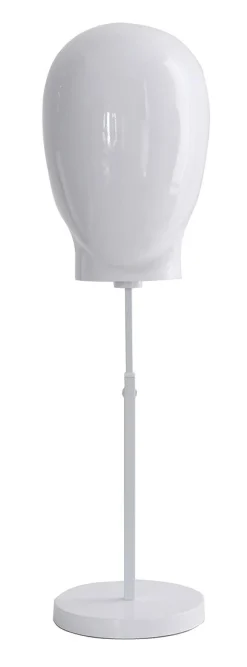 Cabeza De Maniquí De Señora Blanca Con Soporte 26 X 26 X 40 Cm