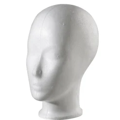 Cabeza Decorativa De Espuma De Poliestireno, Altura 24 Cm, Blanca