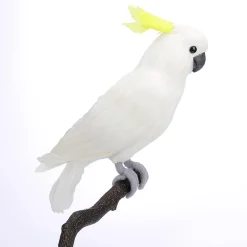 Cacatúa Decorativa Sentada Blanca-amarilla, 40 Cm