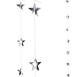 Cadena De Estrellas De Plástico Plata Ø 15 Cm, 200 Cm