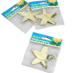Cadena De Estrellas De Plástico Oro Ø 7 Cm, 200 Cm, 3 Piezas