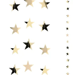 Cadena De Estrellas De Plástico Oro Ø 10 Cm, 200 Cm, 2 Piezas