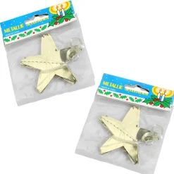 Cadena De Estrellas De Plástico Oro Ø 10 Cm, 200 Cm, 2 Piezas