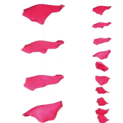 Cadena De Hojas De Rosas Decorativas, 170 Cm, Fucsia, 3 Piezas