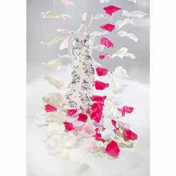Cadena De Hojas De Rosas Decorativas, 170 Cm, Fucsia, 3 Piezas