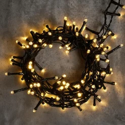 Cadena De Luces 3en1: Cadena De Luces LED De Colores, Amarillo Cálido O Intermitente Con Temporizador, Para Exteriores, 16 M