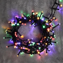 Cadena De Luces 3en1: Cadena De Luces LED De Colores, Amarillo Cálido O Intermitente Con Temporizador, Para Exteriores, 16 M