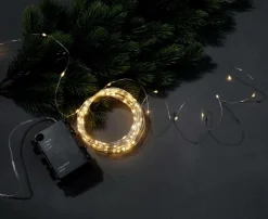 Cadena De Luces LED Con Alambre Con Baterías Para Exteriores, 100 LED, 10 M