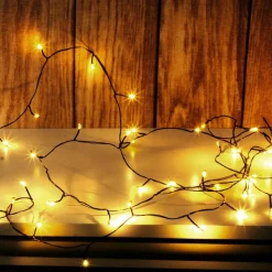Cadena De Luces LED Twinkle Para Exterior, 10 M, Negra