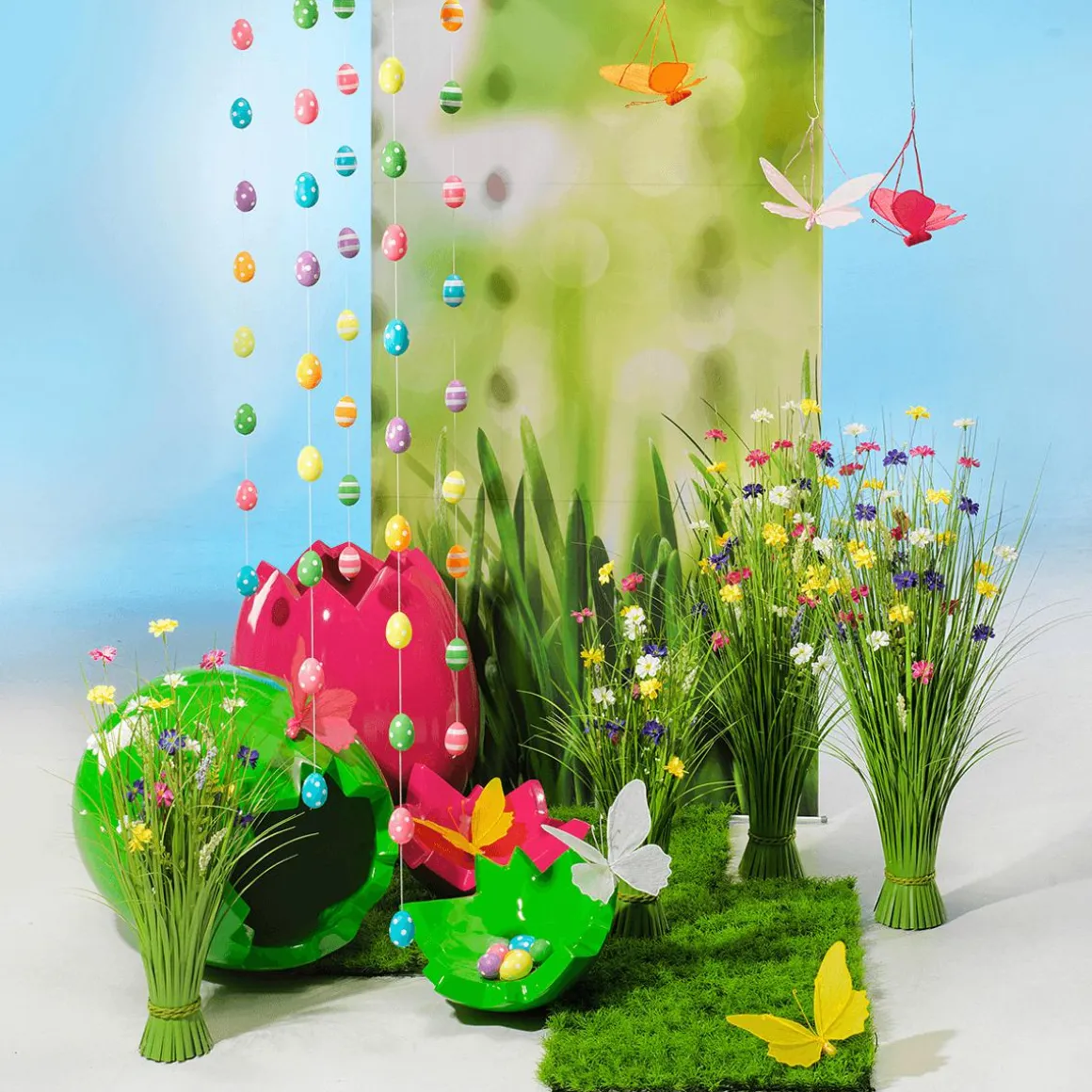 Cadena Decorativa Con Huevos De Pascua Con Puntos 160 Cm
