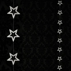 Cadena Decorativa De Estrellas Ø 14 Cm, 200 Cm, Plata
