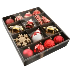 Caja De Colgantes De Navidad Rojo 25 Piezas 8 Cm Ø