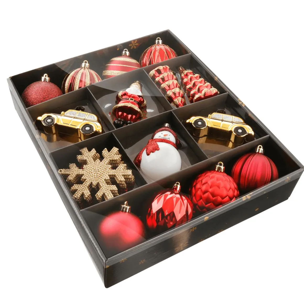 Caja De Colgantes De Navidad Rojo 25 Piezas 8 Cm Ø