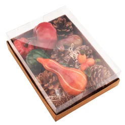 Caja Decorativa De Calabazas Con Piñas 20 X 15 X 6 Cm