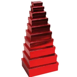 Cajas De Cartón De Regalo, Color Rojo, 10 Pz.