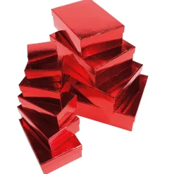 Cajas De Cartón De Regalo, Color Rojo, 10 Pz.