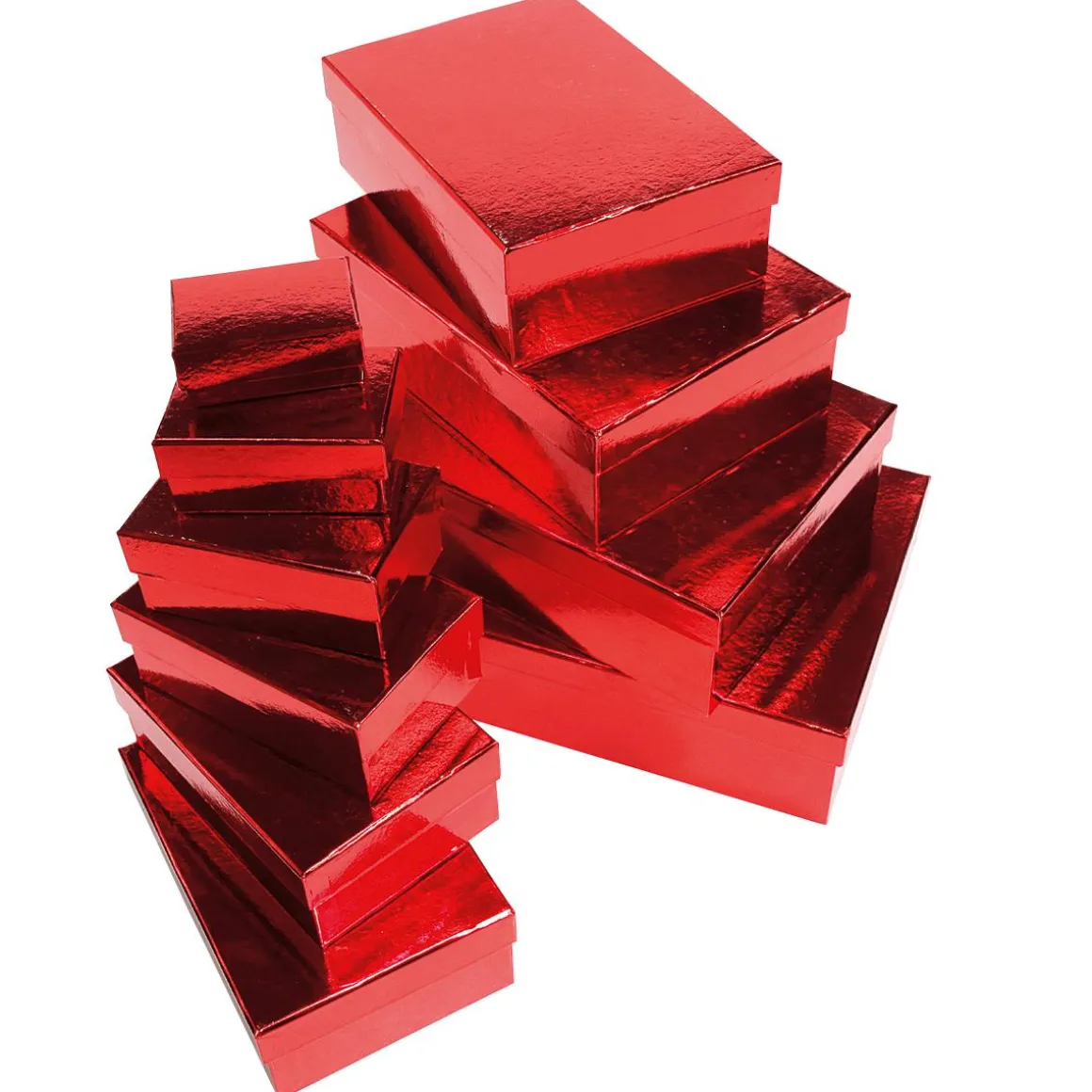 Cajas De Cartón De Regalo, Color Rojo, 10 Pz.