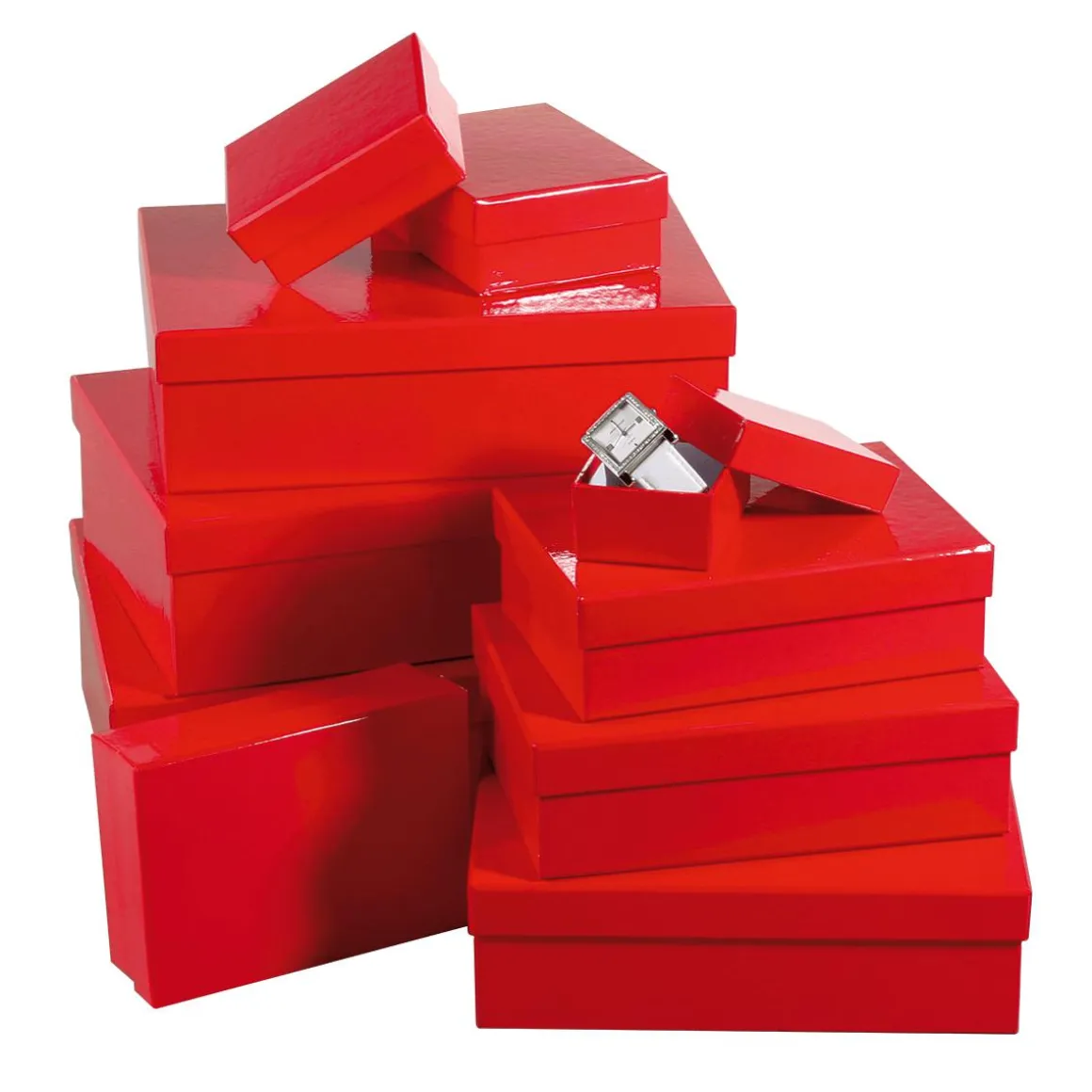 Cajas De Cartón De Regalo, Color Rojo, 10 Pz.