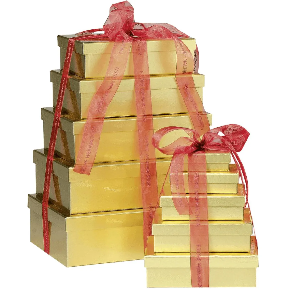 Cajas De Cartón De Regalo, Color Dorado, 10 Pz.