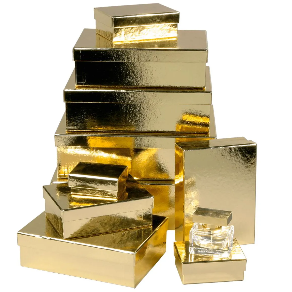 Cajas De Cartón De Regalo, Color Dorado, 10 Pz.