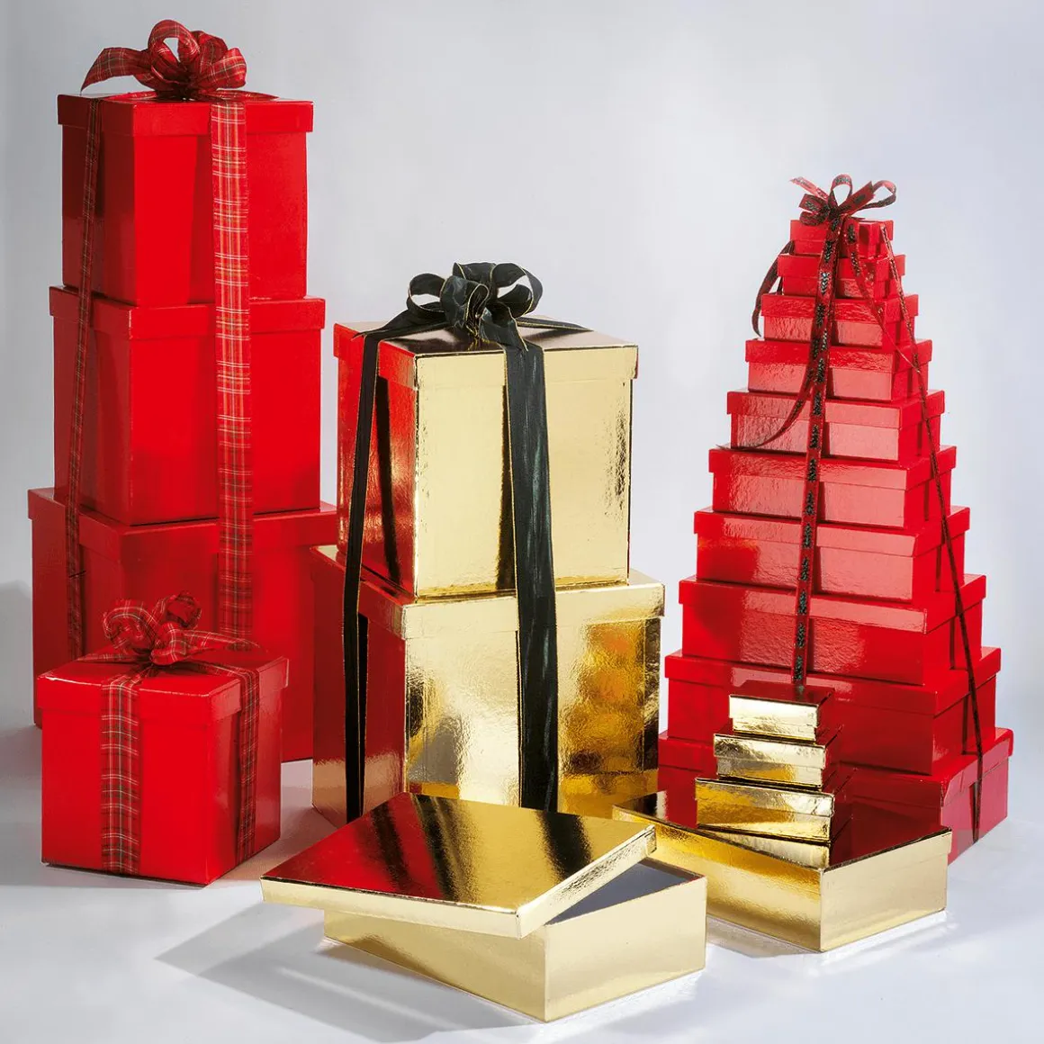 Cajas De Cartón De Regalo, Color Dorado, 10 Pz.