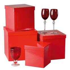 Cajas De Cartón De Regalo, Color Rojo, 4 Pz.