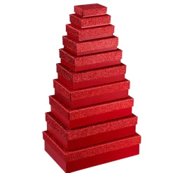 Cajas De Cartón De Regalo Color Rojo, 10 Pz.