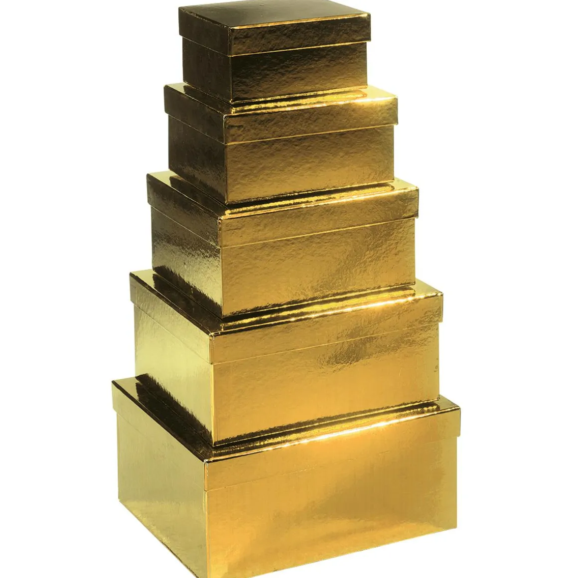 Cajas De Cartón De Regalo Metálicas, Oro, 5 Piezas
