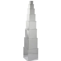 Cajas De Cartón De Regalo Majestic Metallic, Plata, 8 Piezas