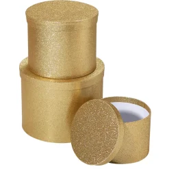 Cajas De Cartón De Regalo Oro, 3 Piezas