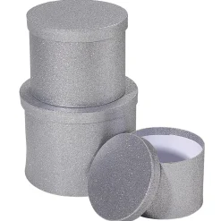 Cajas De Cartón De Regalo Plata, 3 Piezas