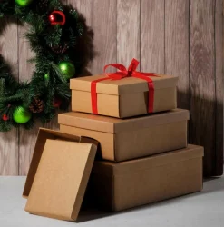 Cajas De Cartón De Regalo Marrón 45,5 X 32 X 15 Cm 10 Piezas