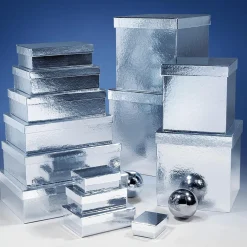 Cajas De Regalo Cajas De Regalo Plateadas, 10 Unidades 6,5 X 3,5 X 8,5 Hasta 22 X 9,5 X 31 Cm (ancho X Alto X Largo)
