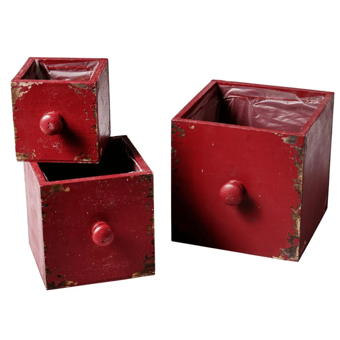 Cajón De Macetas 3 Piezas 9-15 Cm Rojo