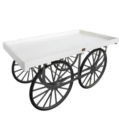 Carro De Mercado Blanco Con Base Negra