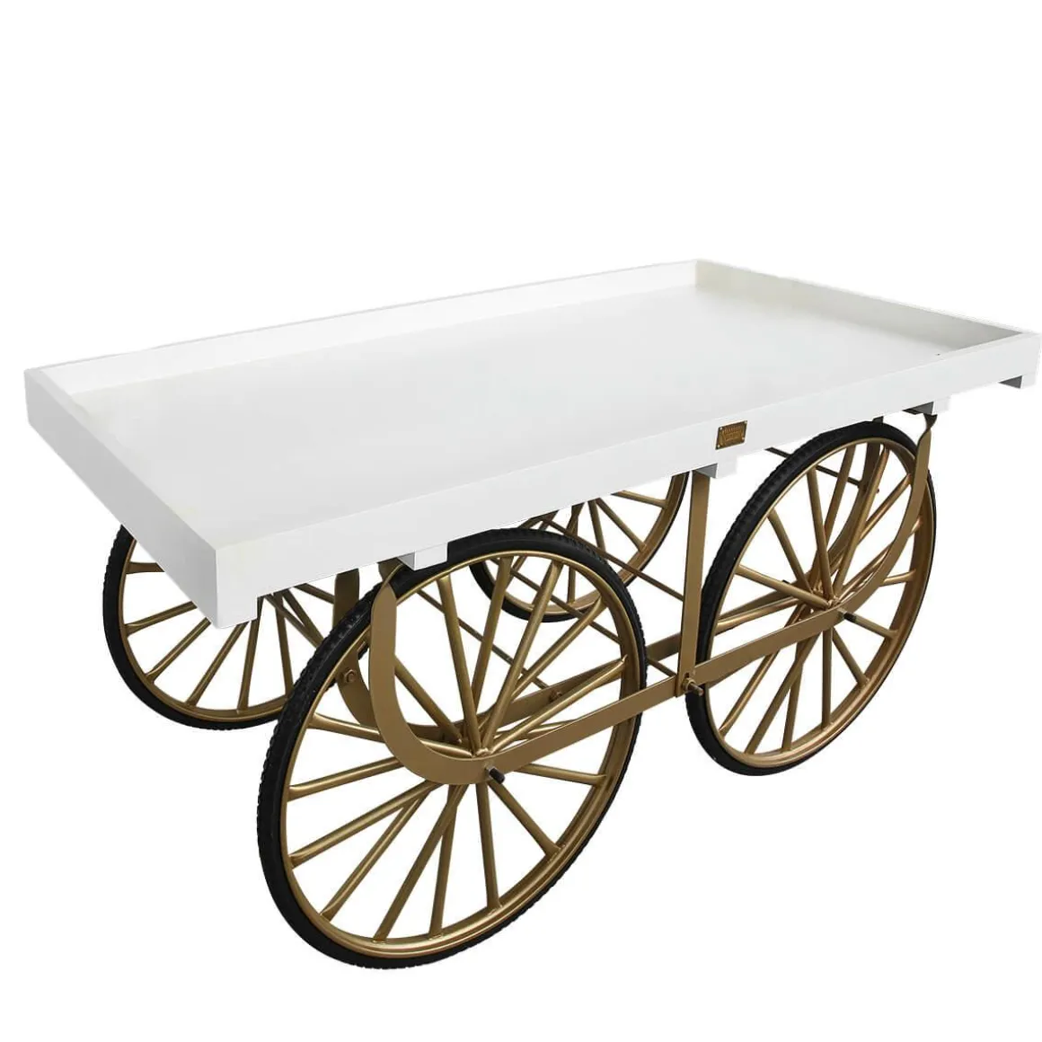 Carro De Mercado Blanco Con Base Dorada