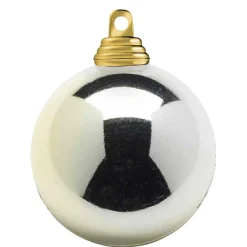 Champán, Bolas De Navidad Brillantes De Plástico Ignífugo, 6 Cm Ø - 24 Piezas