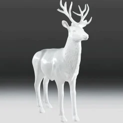 Ciervo Deco De 231 Cm De Altura, Blanco
