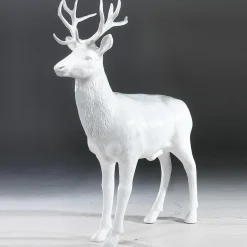 Ciervo Deco De 231 Cm De Altura, Blanco