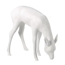 Ciervo Decorativo Pastando Altura 75 Cm, Blanco