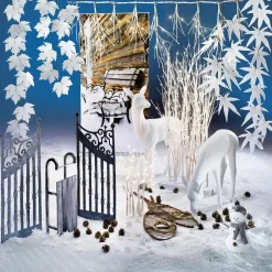 Ciervo Decorativo Pastando Altura 75 Cm, Blanco