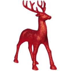 Ciervo Decorativo Rojo, Altura 31 Cm